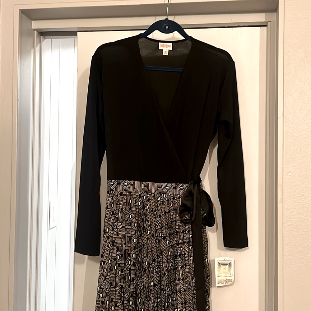 Lularoe Size M Black Women’s dress with Multicolored Bottom